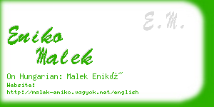 eniko malek business card